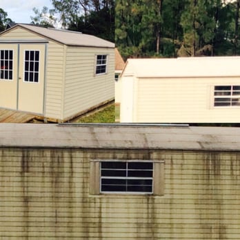 Summit Pressure Cleaning - Before and after of a shed with a bad case of mildew growth. - Pressure Washers Near Me