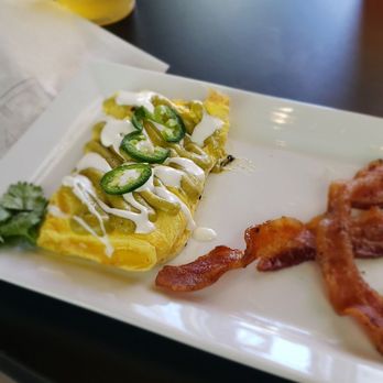 2Ten Coffee Roasters - Salsa Verde omelette with jalapenos and crema. - Coffee Roasteries Near Me - El Paso, Texas