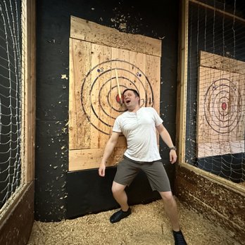 The Axe Academy - underhand Bullseye! - Axe Throwing Near Me - Tacoma, Washington The Axe Academy - underhand Bullseye! - Axe Throwing Near Me - Tacoma, Washington