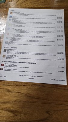 Menu photo 1 Ever Grain Brewing Camp Hill, PA