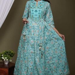 Tjee Exclusives - Soft cotton anarkali gown top.