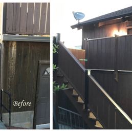 Before and After: Deck Unit 5 Paul (Exterior Remodeling Specialists) replaced rails, deck.