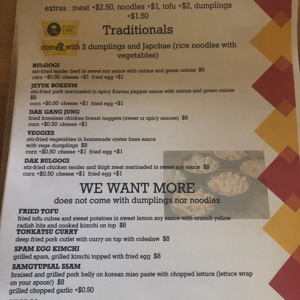 JibBop - Menu - Korean Near Me - Clarksville, Tennessee