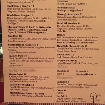Gypsy Parlor - the food menu - Bars Near Me - Buffalo, New York