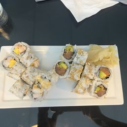 Mango Shrimp Roll & Crunchy Salmon Avocado Roll Mango Shrimp Roll & Crunchy Salmon Avocado Roll