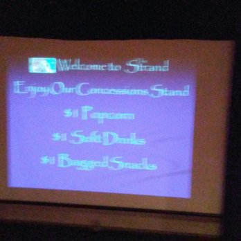 The Strand Theater Initiative - Sorry this one is blurry, but can you beat those prices? $1 for popcorn, soft drink, and snacks . . . WOW!!! - Cinema Near Me - Zelienople, Pennsylvania The Strand Theater Initiative - Sorry this one is blurry, but can you beat those prices? $1 for popcorn, soft drink, and snacks . . . WOW!!! - Cinema Near Me - Zelienople, Pennsylvania