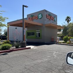 Salad and Go - In line six minutes now no car at window and no movement. Ordered online. I'm trapped.