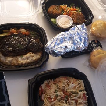 Dining with the Bishop - ribs, shrimp scampi, corn muffins, garlic cheese bread, fish patties - Personal Chefs Near Me - Princeton, New Jersey