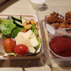 Habit Burger & Grill - 1/2 burger and salad with chicken nuggets