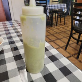 Rosarito Grill - EVERYTHING WILL TASTE BLAND UNLESS YOU ASK FOR THIS BOTTLE OF SPICY GREEN SAUCE (for the brave, but delicious). - Mexican Near Me - Canyon Country, California Rosarito Grill - EVERYTHING WILL TASTE BLAND UNLESS YOU ASK FOR THIS BOTTLE OF SPICY GREEN SAUCE (for the brave, but delicious). - Mexican Near Me - Canyon Country, California