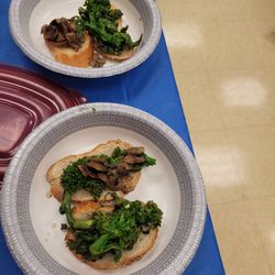 North Merrick Public Library - Mushrooms and Broccoli Rabe on crostini