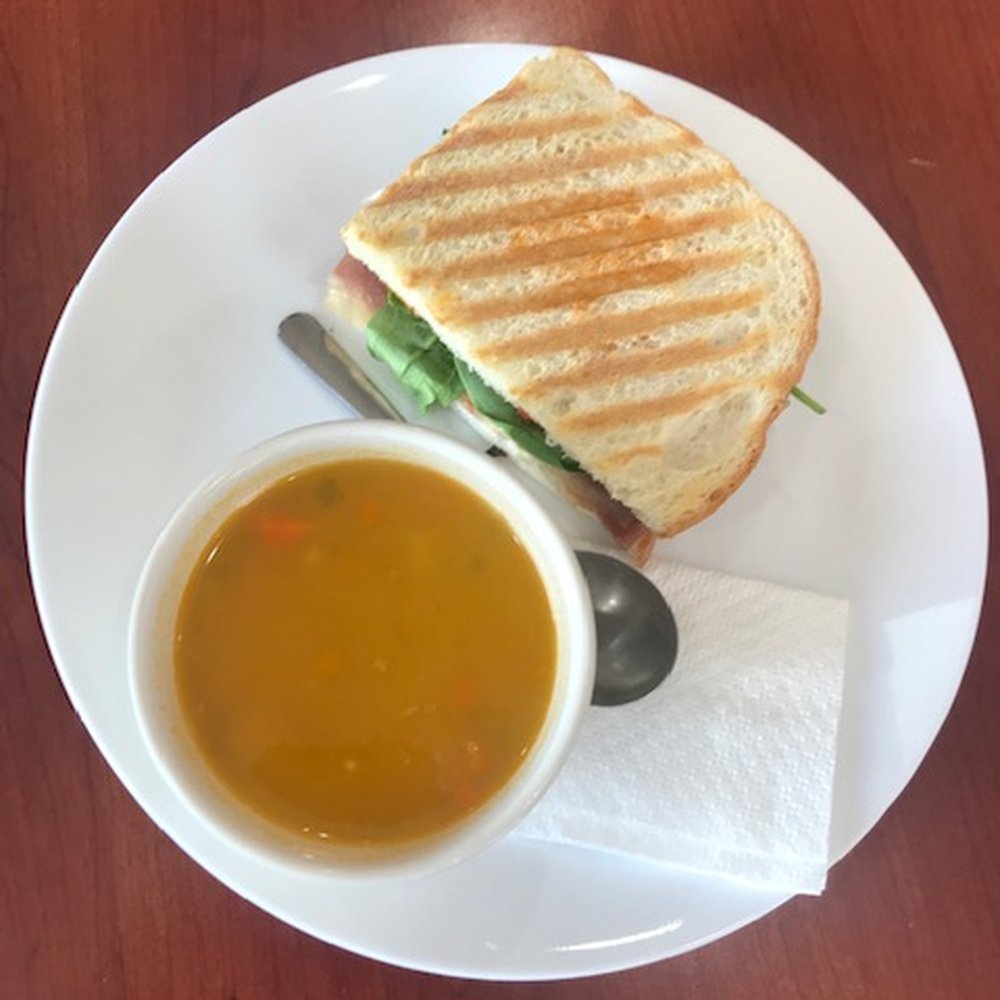 Golden Leaf Cafe - Prosciutto panini and chicken rice soup - Restaurants Near Me - Menomonie, Wisconsin Golden Leaf Cafe - Prosciutto panini and chicken rice soup - Restaurants Near Me - Menomonie, Wisconsin