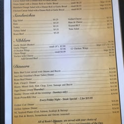 Rosie's Restaurant and Bakery - Menu