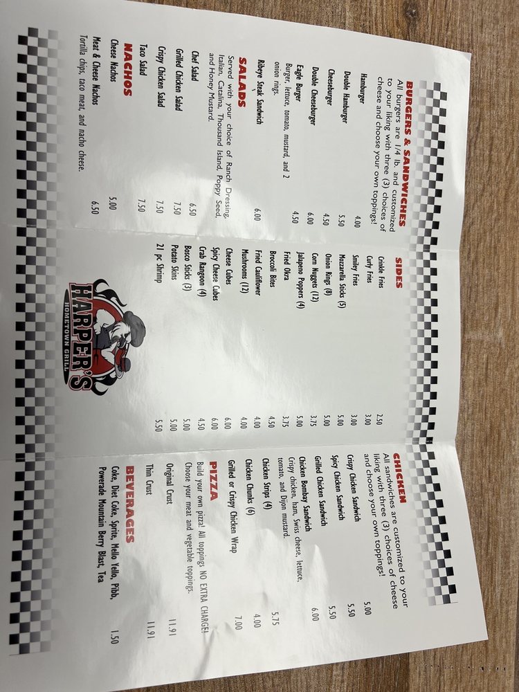 HARPER’S HOMETOWN GRILL Updated September 2024 515 E Washington St