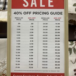 Hobby Lobby - This was the super helpful sign to help us fiqure out the price!
