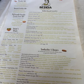 Bedda - Menu - Breakfast & Brunch Near Me - San Diego, California
