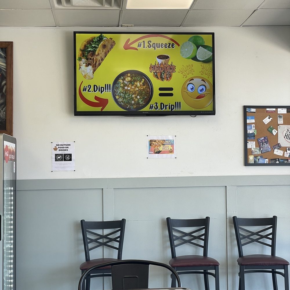 Fuego Taco - a television mounted on the wall - Tacos Near Me - Midwest City, Oklahoma