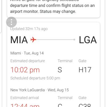Delta Airlines - 5 hour flight delay. No money back, no compensation at all. Just have to wait in airport - Airlines Near Me - Miami, Florida