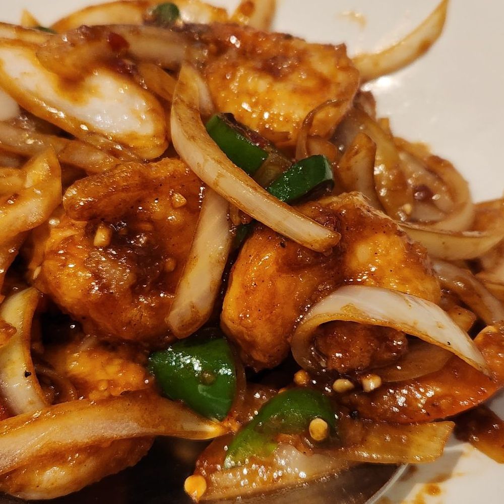 My Burma - Garlic and Chili Shrimp. Generous with the shrimp. - Burmese Near Me - Davis, California My Burma - Garlic and Chili Shrimp. Generous with the shrimp. - Burmese Near Me - Davis, California
