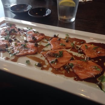 Ang's Sushi Bistro - Salmon carpaccio DELISH. With a nice zing to it. - Japanese Near Me - Chesapeake, Virginia Ang's Sushi Bistro - Salmon carpaccio DELISH. With a nice zing to it. - Japanese Near Me - Chesapeake, Virginia