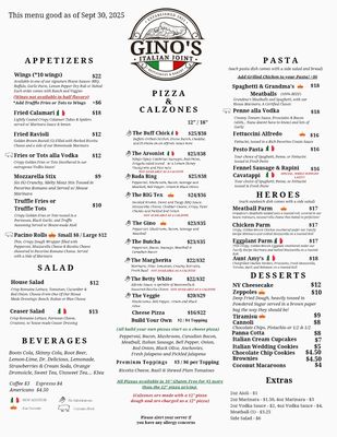 Menu photo 4 Gino’s Italian Joint Richmond, TX Menu photo 4 Gino’s Italian Joint Richmond, TX