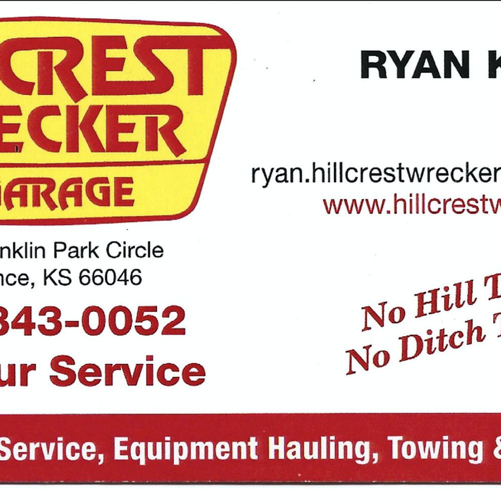 If you got a problem and with the Hillcrest wrecker just contact Ryan! He's got the answer.