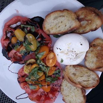 North Forty - Couldn't believe the massive slabs of heirloom tomato and burrata cheese. Homemade bread was gently grilled and oiled -- yum!! - Brewpubs Near Me - North Bend, Oregon North Forty - Couldn't believe the massive slabs of heirloom tomato and burrata cheese. Homemade bread was gently grilled and oiled -- yum!! - Brewpubs Near Me - North Bend, Oregon