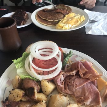 Wooden Spoon - Special eggs pancakes and the best corned beef hash EVER! ham and cheese sandwich home fries & cup of potato bacon cheddar soup. - American Near Me - Marathon, Florida Wooden Spoon - Special eggs pancakes and the best corned beef hash EVER! ham and cheese sandwich home fries & cup of potato bacon cheddar soup. - American Near Me - Marathon, Florida
