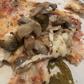 Mangiamo - Canned mushroom pizza with soggy jalapeños - Pizza Near Me - Paramus, New Jersey
