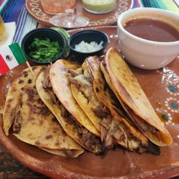 Birria tacos with cheese (additional charge)