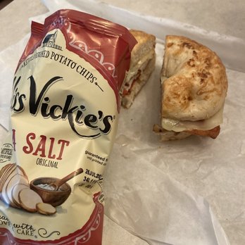 Caffe Connection - Chicken provolone on Asiago bagel.  Soooo good ! Have also had the club sandwich, also a winner!! - Cafes Near Me - Spring Hill, Florida