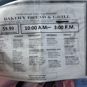 Bakery Bread & Grill - Lunch specials - Latin American Near Me - Fairfax, Virginia