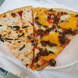 Margherita slice and Big Mac Slice