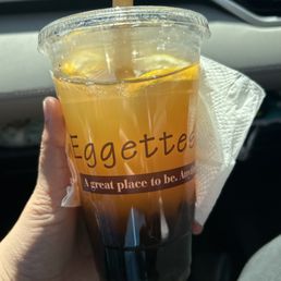 Honey lemon green tea with boba