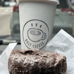 Whole Milk Latte w/ Chocolate Cake Doughnut