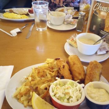 Elmer's Restaurant - Fish & chips with hash browns (sub), Ivar's clam chowder & Mom's chicken fried steak breakfast meal - Breakfast & Brunch Near Me - Portland, Oregon Elmer's Restaurant - Fish & chips with hash browns (sub), Ivar's clam chowder & Mom's chicken fried steak breakfast meal - Breakfast & Brunch Near Me - Portland, Oregon
