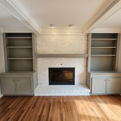 Heritage Home Painting - #paintedfireplace Painting brick really modernizes outdated brick finishes.