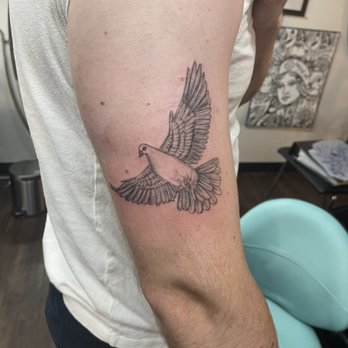 Sacred Yeti Tattoos - Fine line dove from 8/24/22 - Tattoo Near Me - Vancouver, Washington Sacred Yeti Tattoos - Fine line dove from 8/24/22 - Tattoo Near Me - Vancouver, Washington