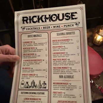 Rickhouse - Menu - Cocktail Bars Near Me - San Francisco, California Rickhouse - Menu - Cocktail Bars Near Me - San Francisco, California