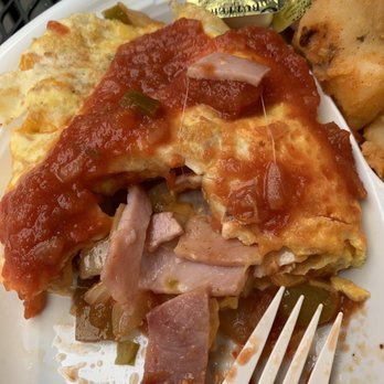Sunrise Cafe - Spanish omelette showing ham inside - Breakfast & Brunch Near Me - Washington, DC, District of Columbia Sunrise Cafe - Spanish omelette showing ham inside - Breakfast & Brunch Near Me - Washington, DC, District of Columbia
