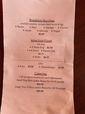 Menu photo 2 Taqueria Los Primos Selah, WA