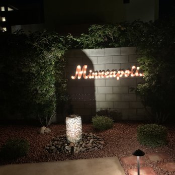Luxury Landscaping & Design - Night view of the renewed backyard. - Landscaping Near Me - Coachella, California