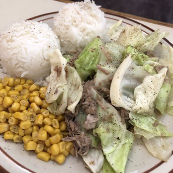 Jack's Restaurant - Kalua pork and cabbage with rice and corn - Breakfast & Brunch Near Me - Honolulu, Hawaii Jack's Restaurant - Kalua pork and cabbage with rice and corn - Breakfast & Brunch Near Me - Honolulu, Hawaii