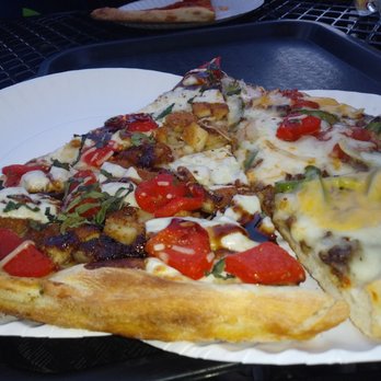 Krispy Pizza - Balsamic chicken and cheese steak. Both very good - Pizza Near Me - Jersey City, New Jersey