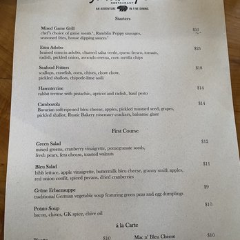 The Gamekeeper - Menu - New American Near Me - Boone, North Carolina