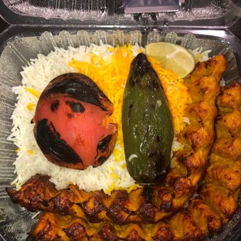 TehranRo Grill - Chicken Kobideh aka luleh w/rice and roasted tomato & jalapeño pepper, so good - Mediterranean Near Me - Los Angeles, California