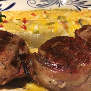 Abuelo's Mexican Restaurant - Bacon wrapped pork medallions with enchiladas - Tex-Mex Near Me - Tyler, Texas