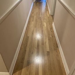 Refinished floors in hallway. Refinished floors in hallway.