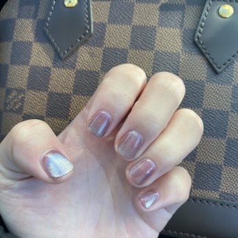 Kitchen Nail Bar - Mountain View - Jelly nails with cat eye - Nail Salons Near Me - Mountain View, California
