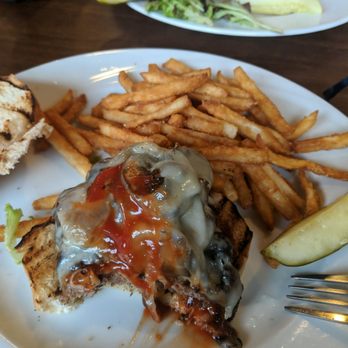 McQuade's Pub and Grill - Mushroom Swiss  burger and overcooked fries - Pubs Near Me - Two Harbors, Minnesota